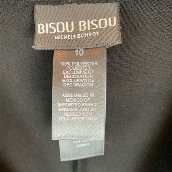 Bisou Bisou Black Sleeveless Rhinestone Dress F2 G221 - Picture 5 of 5